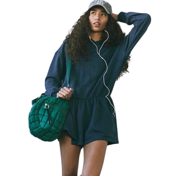 FP Movement Such a Flirt Romper Midnight Navy Open Back Small NWT - Picture 2 of 16